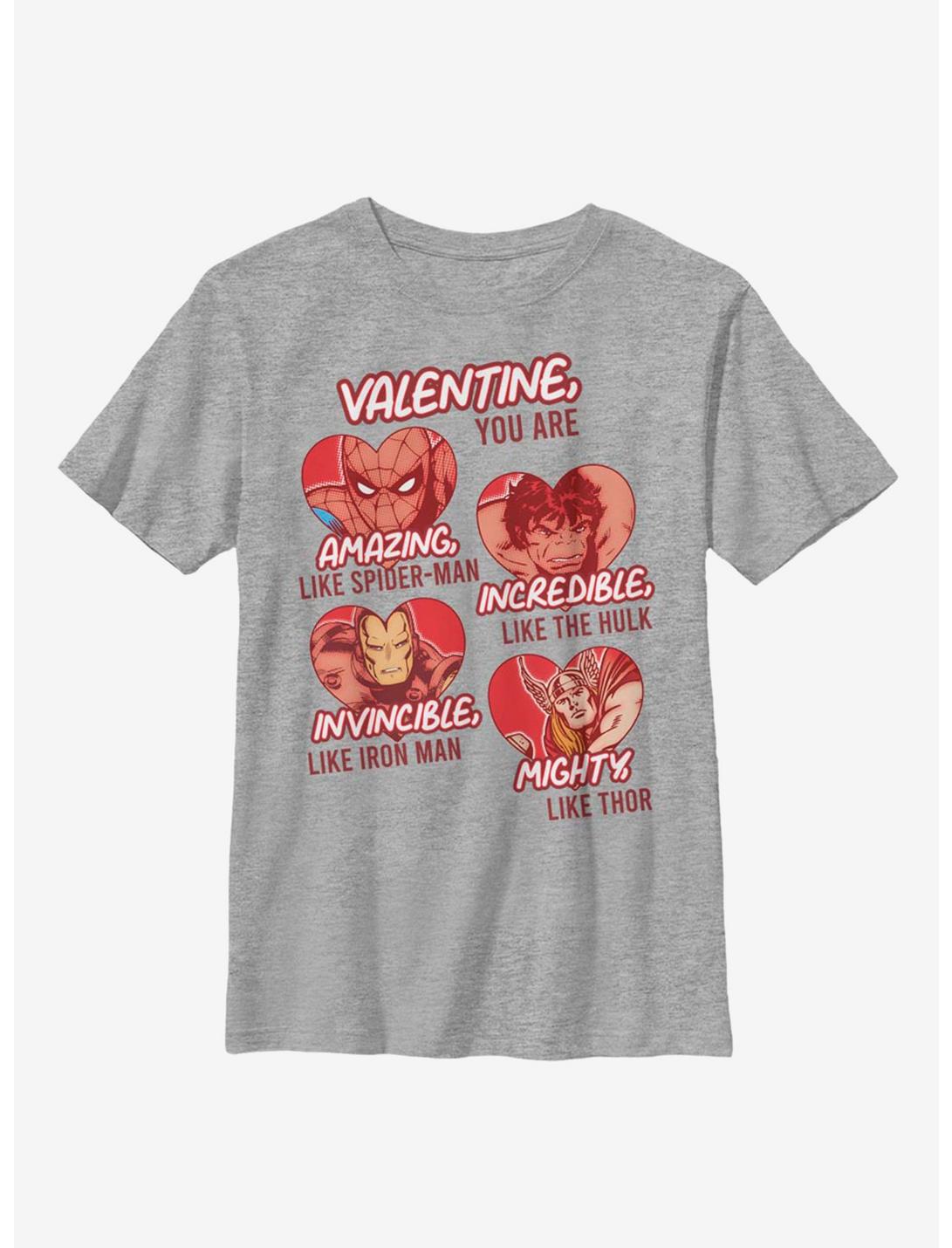 Marvel Avengers Valentine You Are Marvel Youth T-Shirt, ATH HTR, hi-res