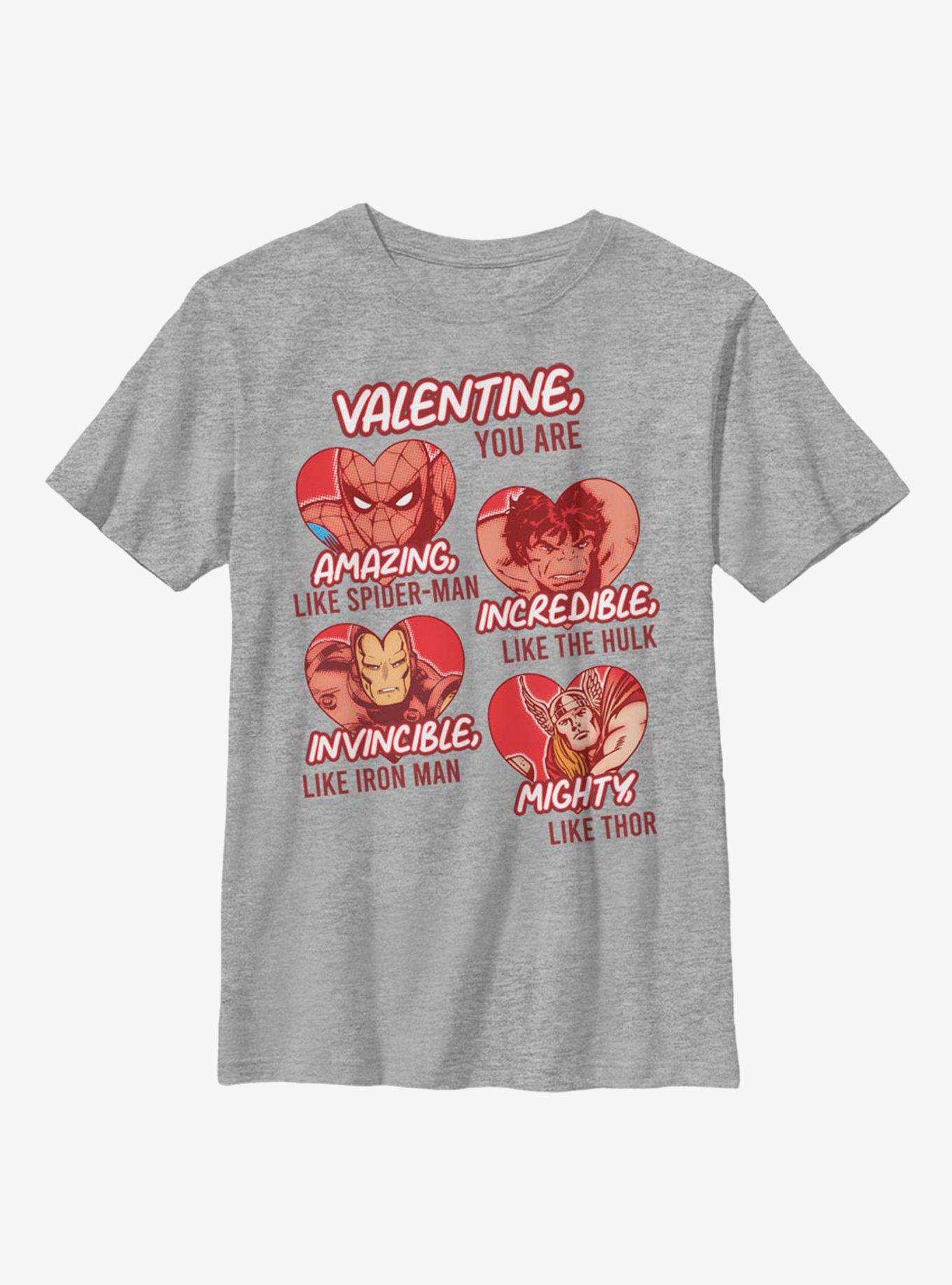 Marvel Avengers Valentine You Are Marvel Youth T-Shirt, ATH HTR, hi-res