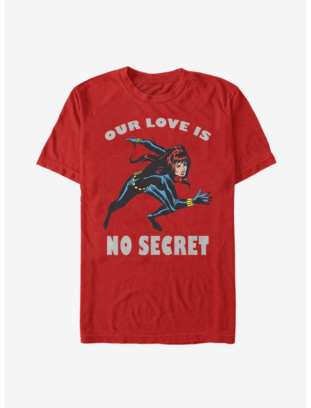 Marvel Black Widow No Secret Love T-Shirt, RED, hi-res