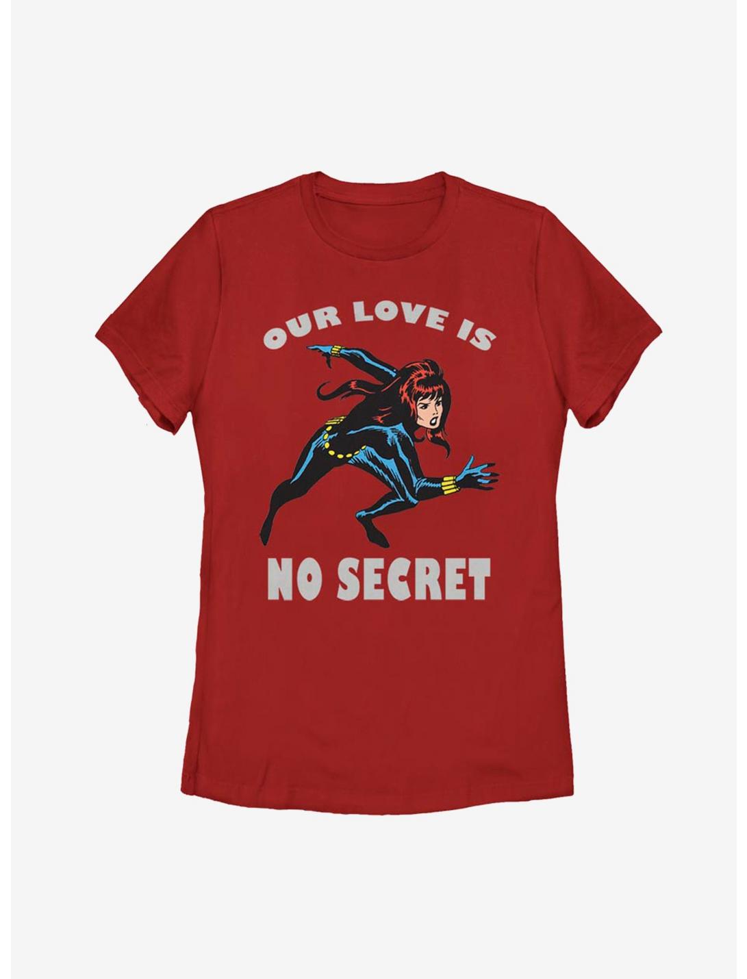 Marvel Black Widow No Secret Love Womens T-Shirt, RED, hi-res