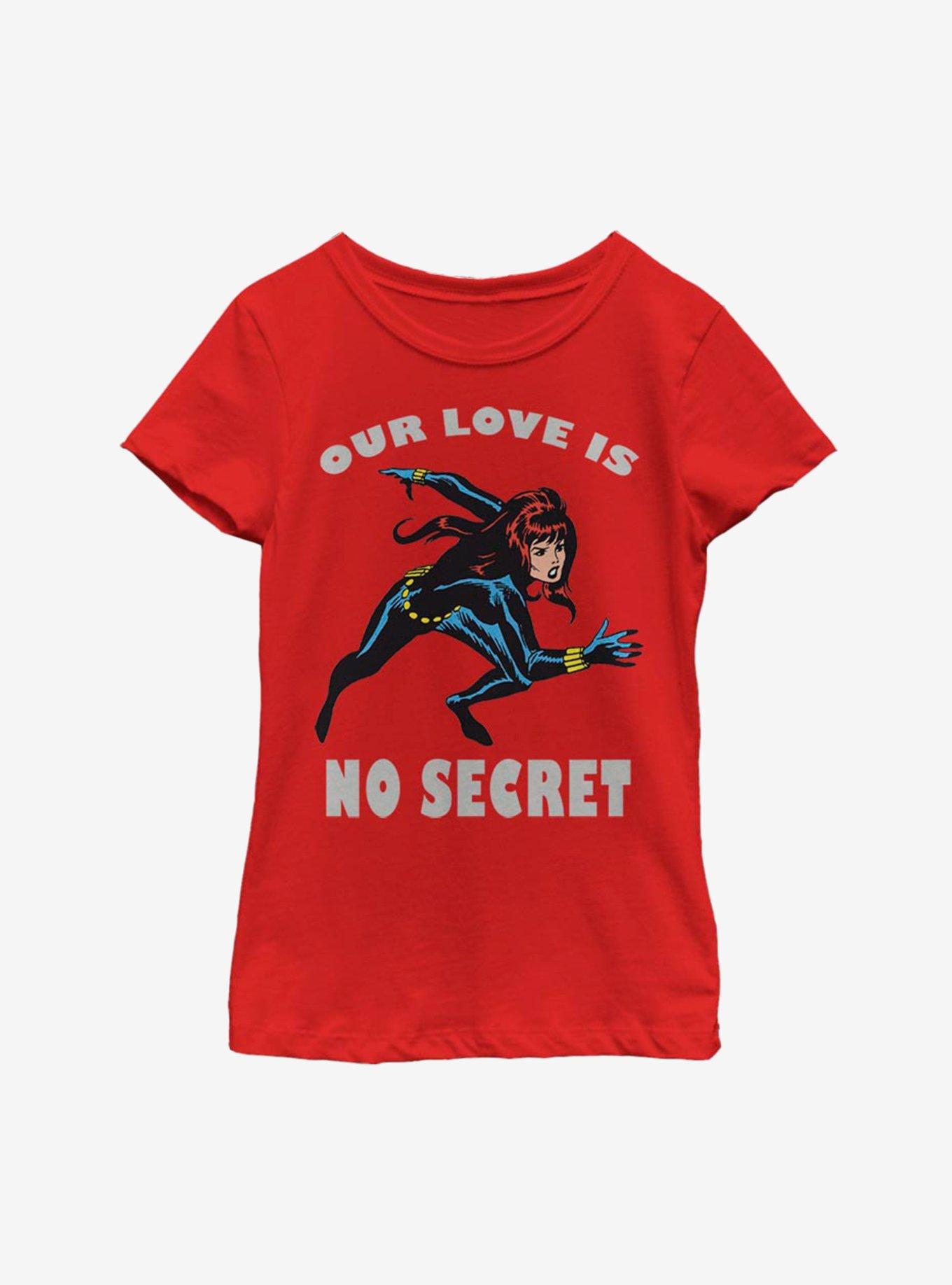 Marvel Black Widow No Secret Love Youth Girls T-Shirt, , hi-res
