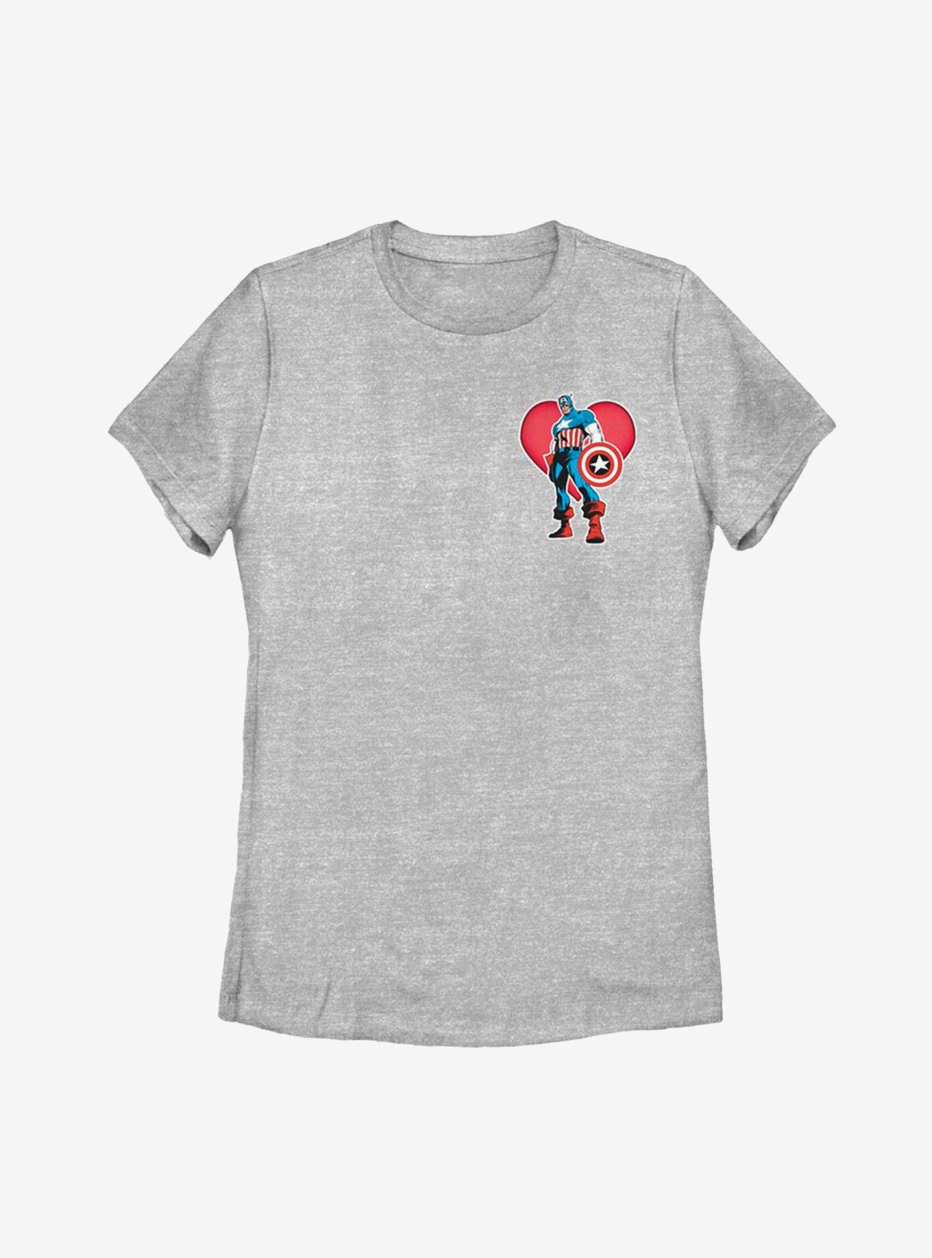 Marvel Captain America Heart Womens T-Shirt, , hi-res