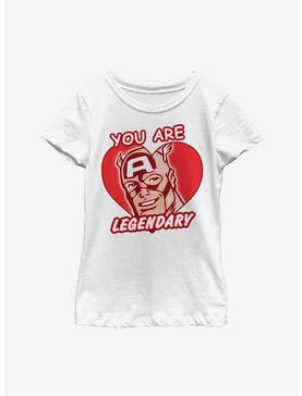 Marvel Captain America Legendary Heart Youth Girls T-Shirt, , hi-res