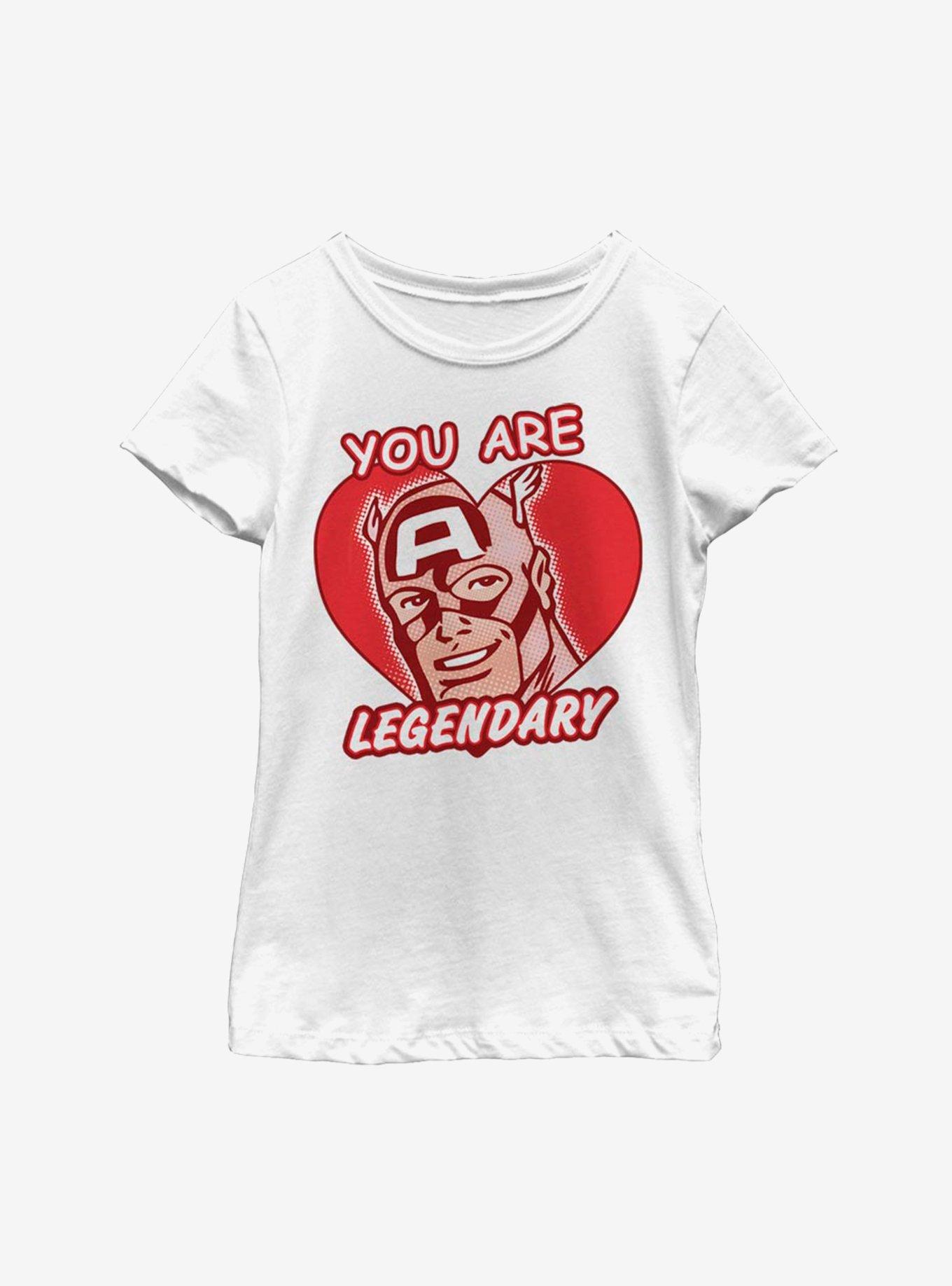 Marvel Captain America Legendary Heart Youth Girls T-Shirt, , hi-res
