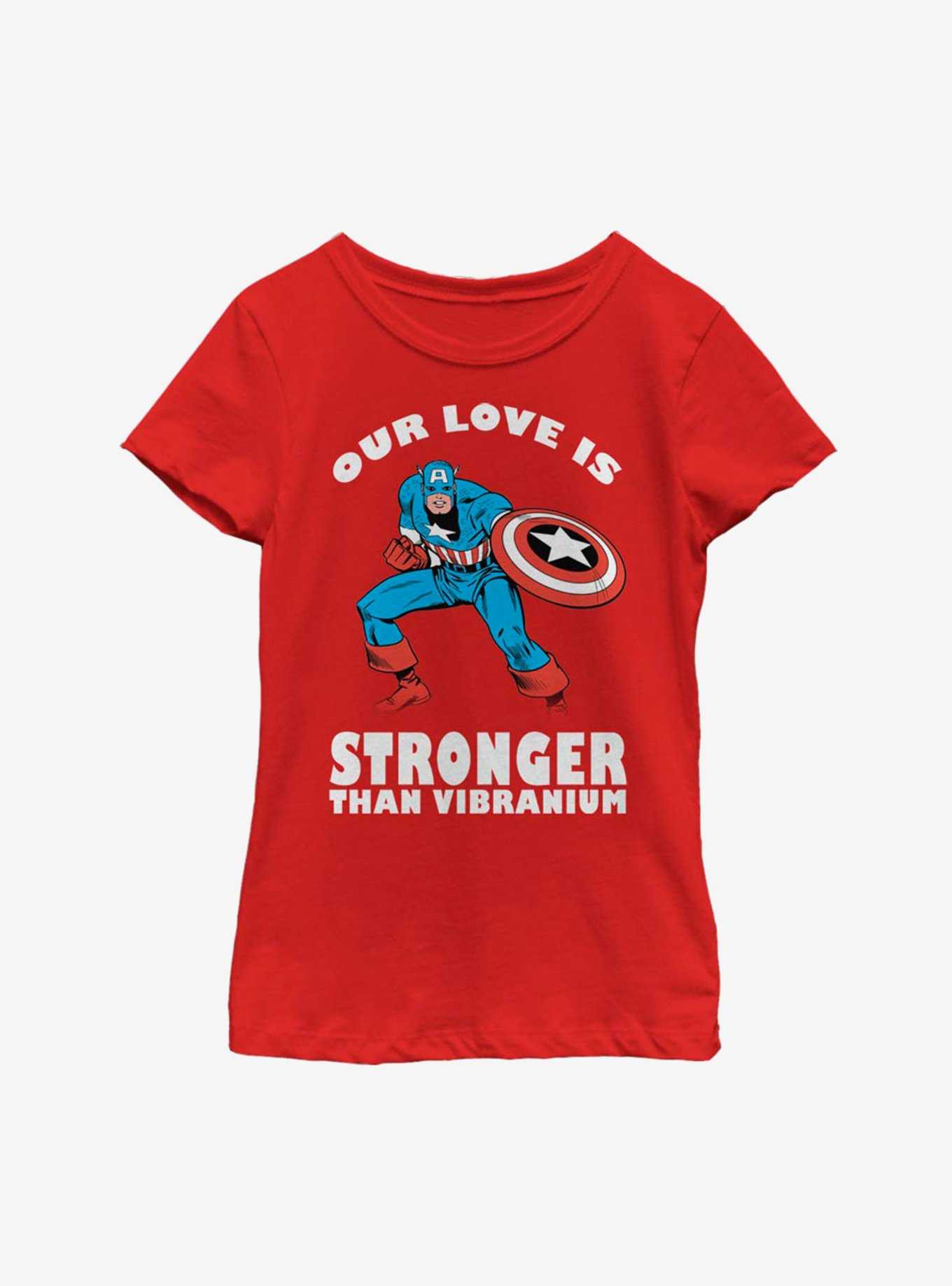 Marvel Captain America Strong Love Youth Girls T-Shirt, , hi-res