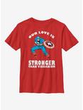 Marvel Captain America Strong Love Youth T-Shirt, RED, hi-res