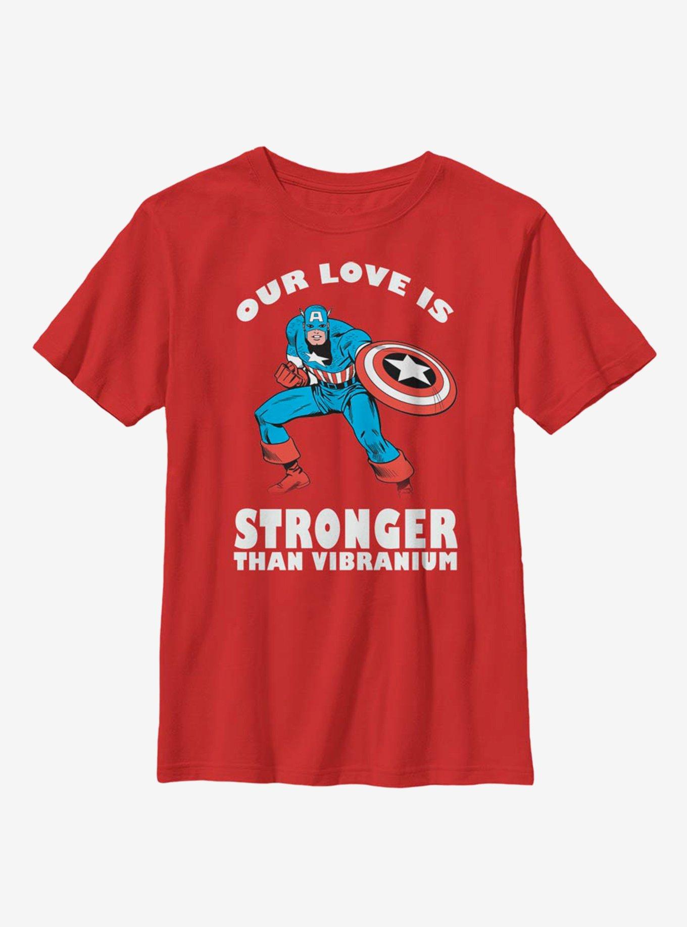 Marvel Captain America Strong Love Youth T-Shirt, RED, hi-res