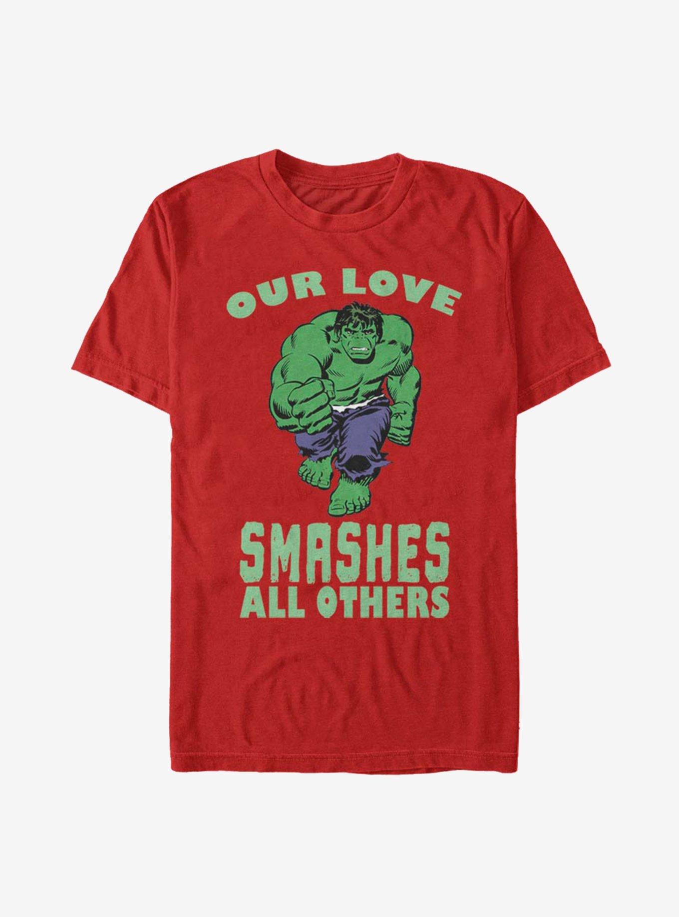 Marvel Hulk Smashing Love T-Shirt, RED, hi-res
