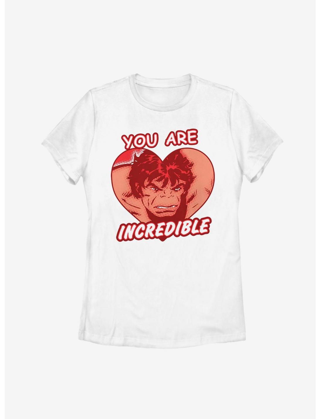 Marvel Hulk Incredible Heart Womens T-Shirt, WHITE, hi-res