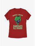 Marvel Hulk Smashing Love Womens T-Shirt, RED, hi-res