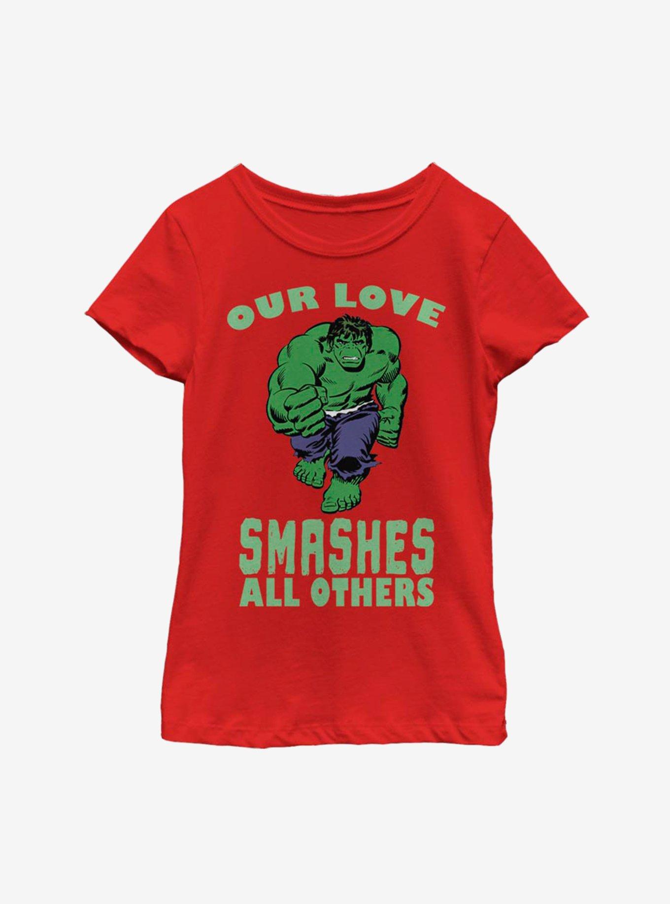 Marvel Hulk Smashing Love Youth Girls T-Shirt, , hi-res