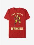 Marvel Iron Man Invincible Love T-Shirt, RED, hi-res