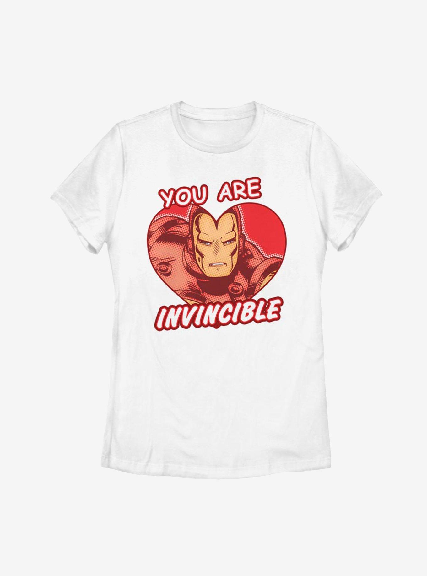 Marvel Iron Man Invincible Heart Womens T-Shirt, WHITE, hi-res