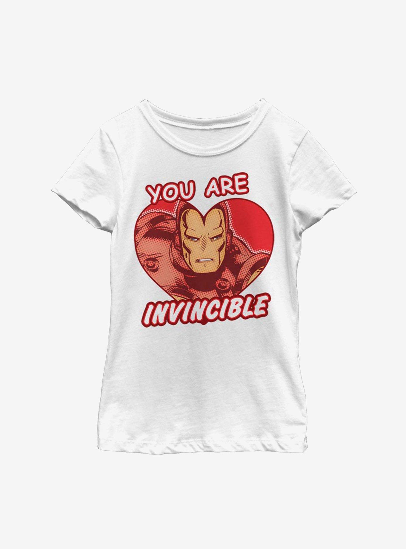Marvel Iron Man Invincible Heart Youth Girls T-Shirt, WHITE, hi-res