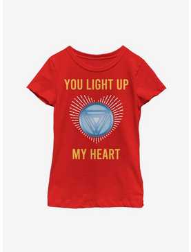 Marvel Iron Man Light Up My Heart Youth Girls T-Shirt, , hi-res