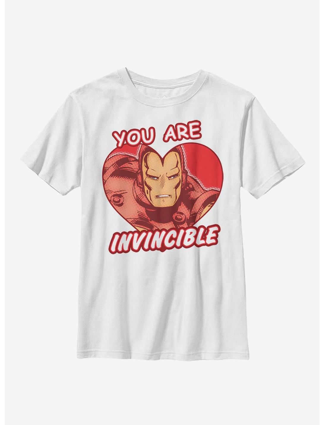 Marvel Iron Man Invincible Heart Youth T-Shirt, WHITE, hi-res
