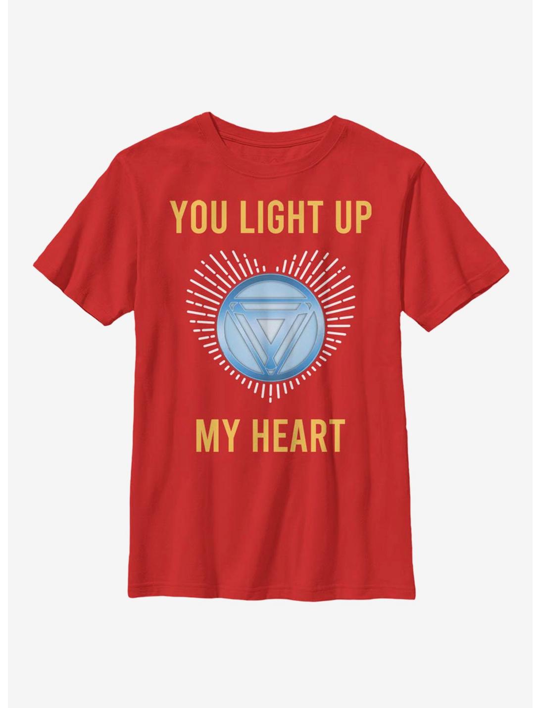 Marvel Iron Man Light Up My Heart Youth T-Shirt, RED, hi-res