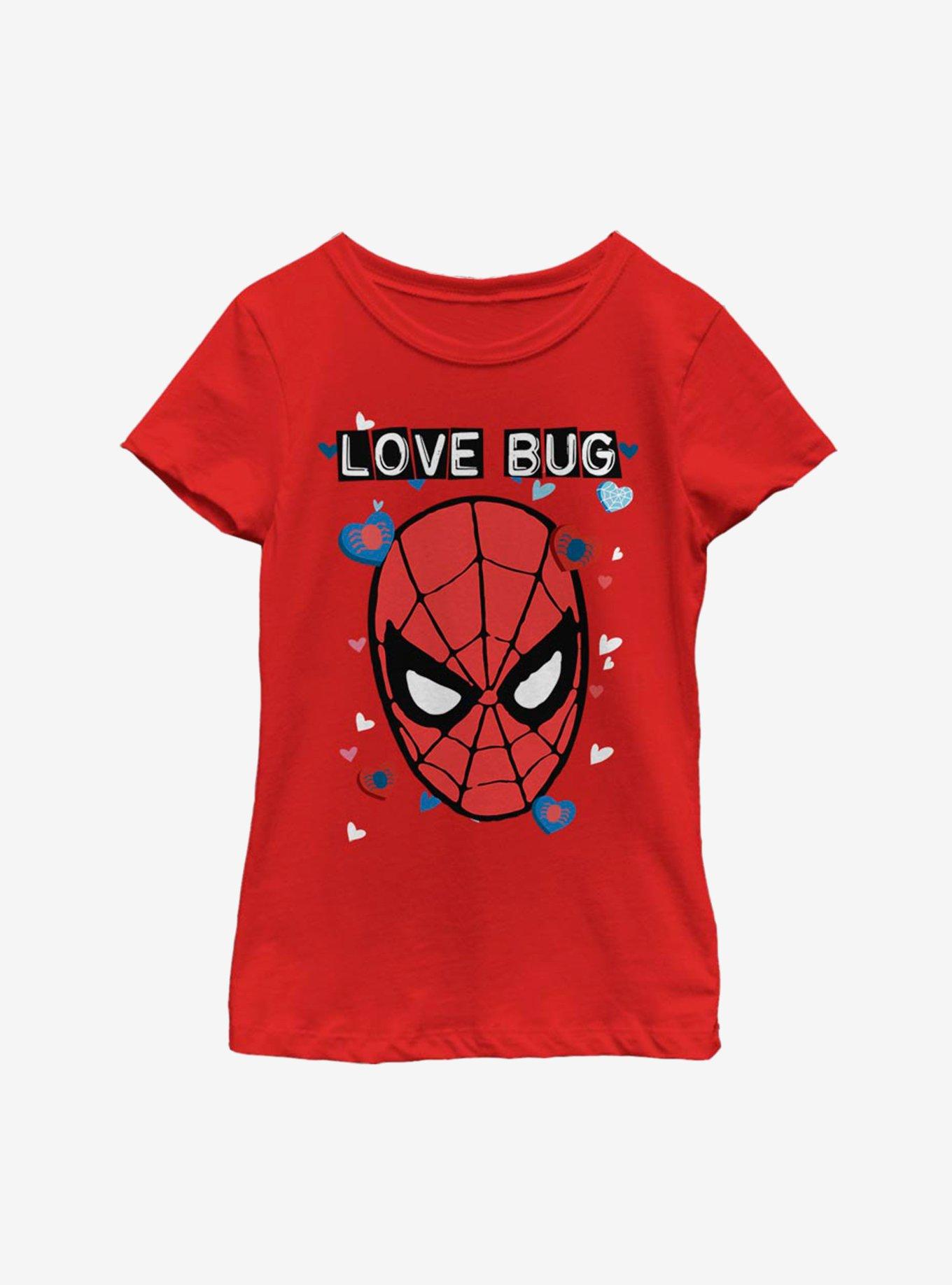 Marvel Spider-Man Love Bug Youth Girls T-Shirt - RED | BoxLunch