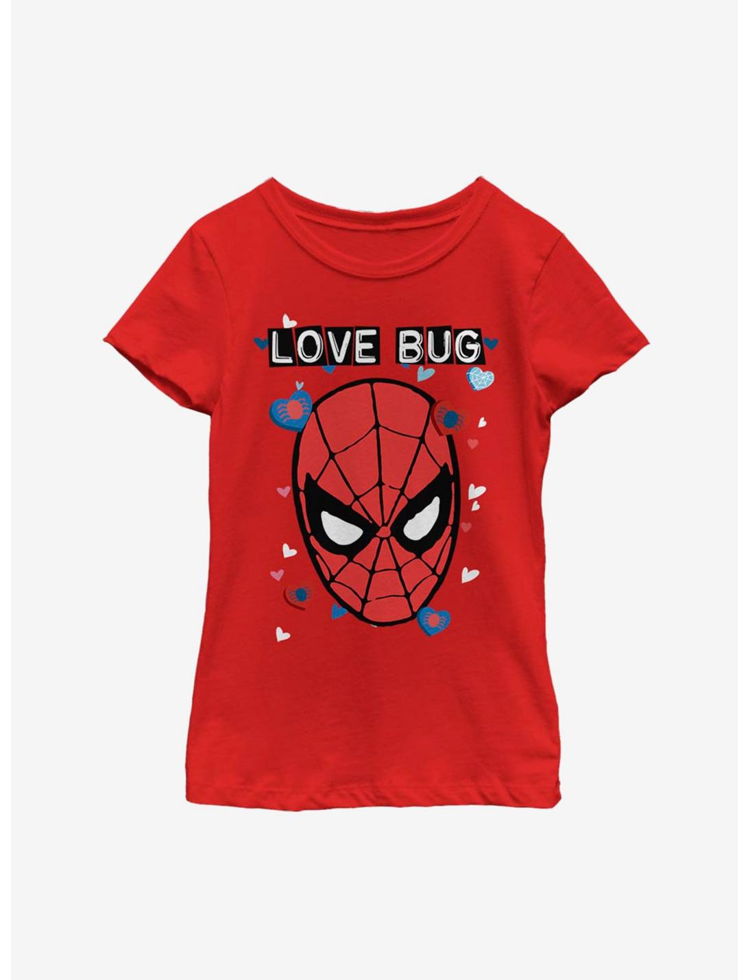 Marvel Spider-Man Love Bug Youth Girls T-Shirt, RED, hi-res
