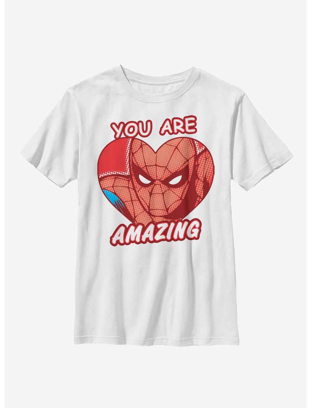 Marvel Spider-Man Amazing Heart Youth T-Shirt, WHITE, hi-res