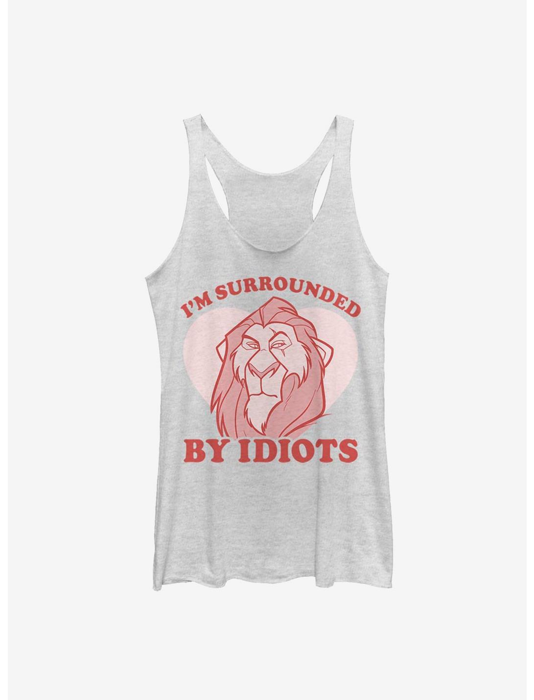Disney The Lion King Scar Surrounded Valentine Womens Tank Top, WHITE HTR, hi-res