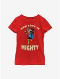 Marvel Thor Mighty Love Youth Girls T-Shirt, RED, hi-res