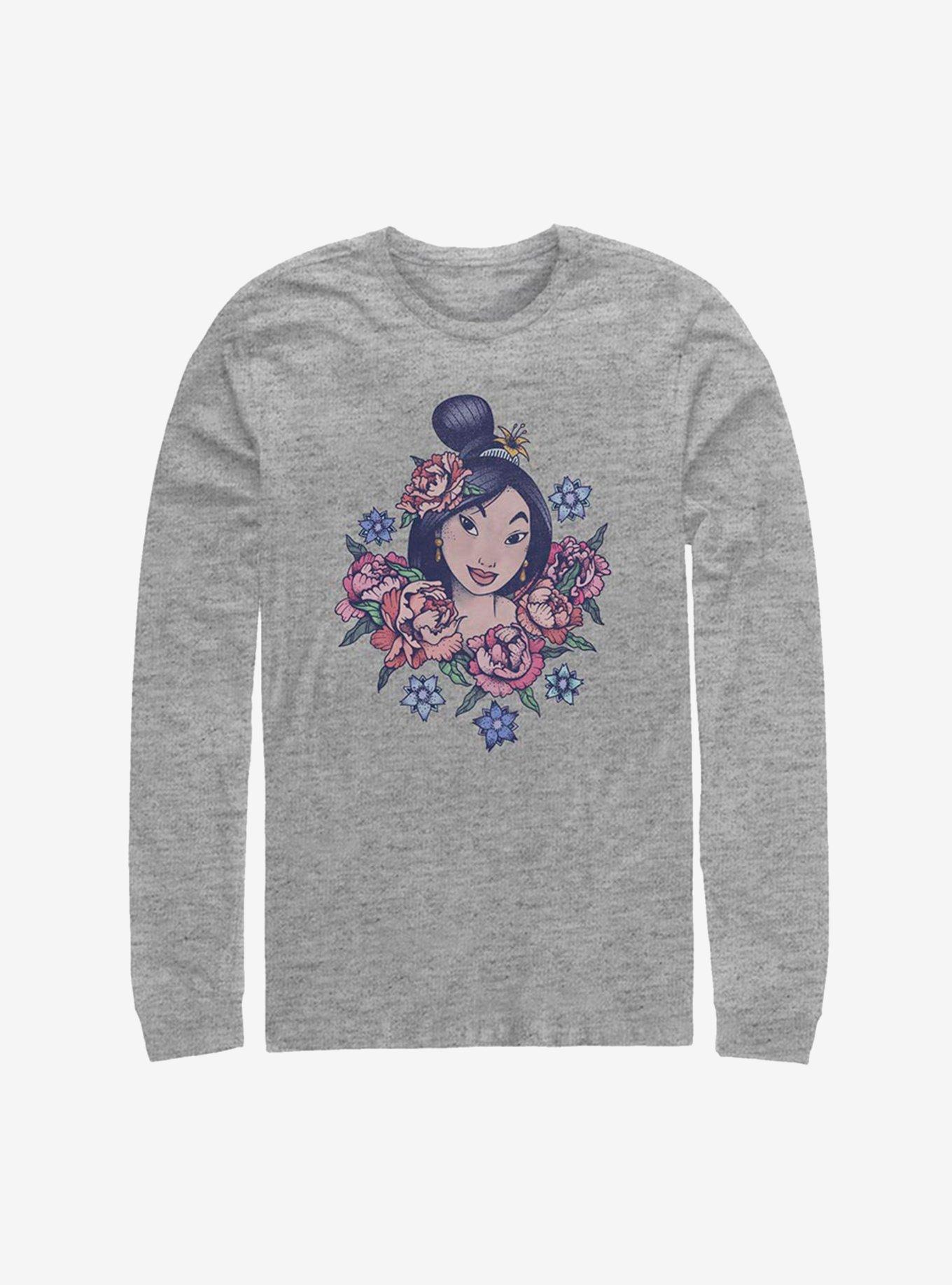 Disney Mulan Floral Warrior Long-Sleeve T-Shirt, , hi-res