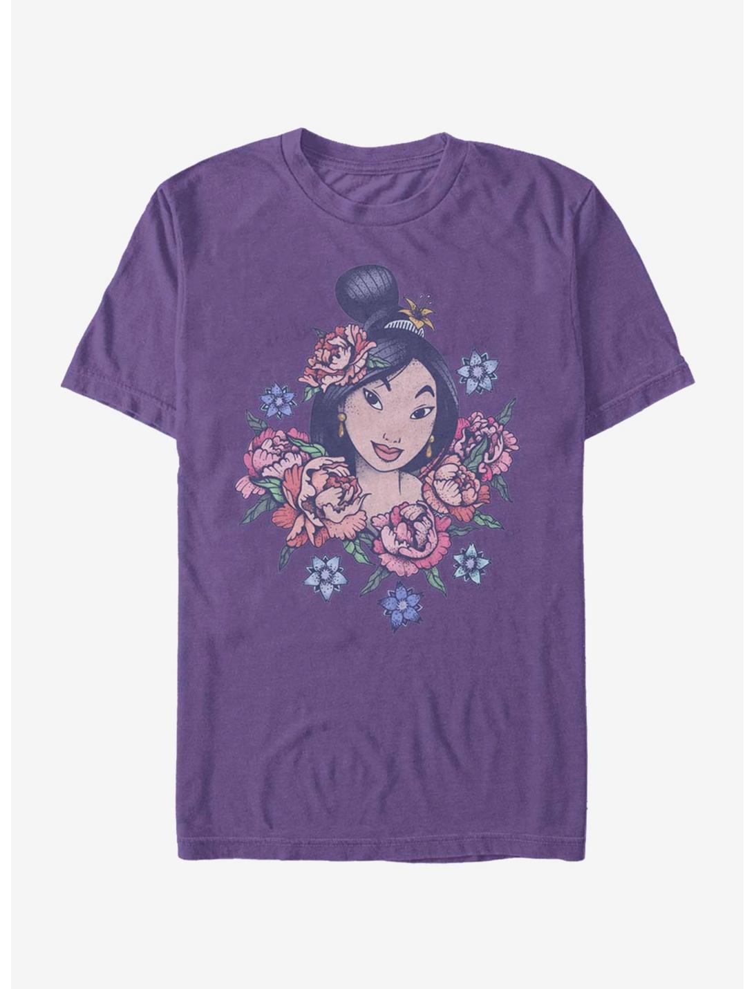 Disney Mulan Floral Warrior T-Shirt, PURPLE, hi-res