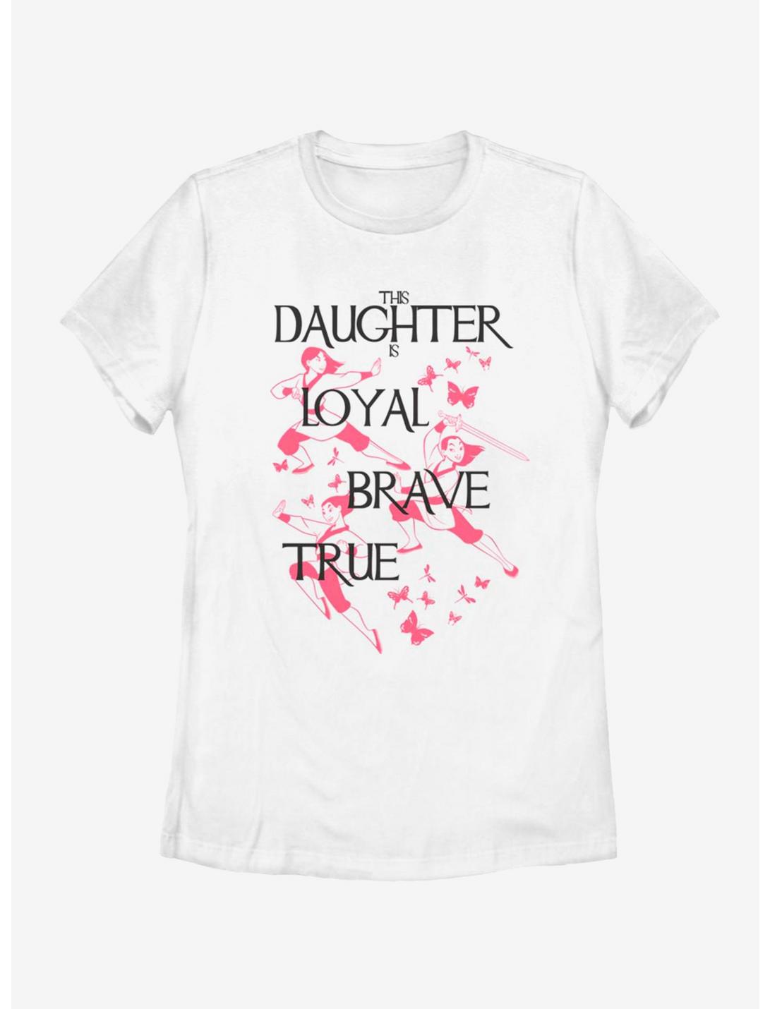 Disney Mulan Loyal Brave And True Womens T-Shirt, WHITE, hi-res