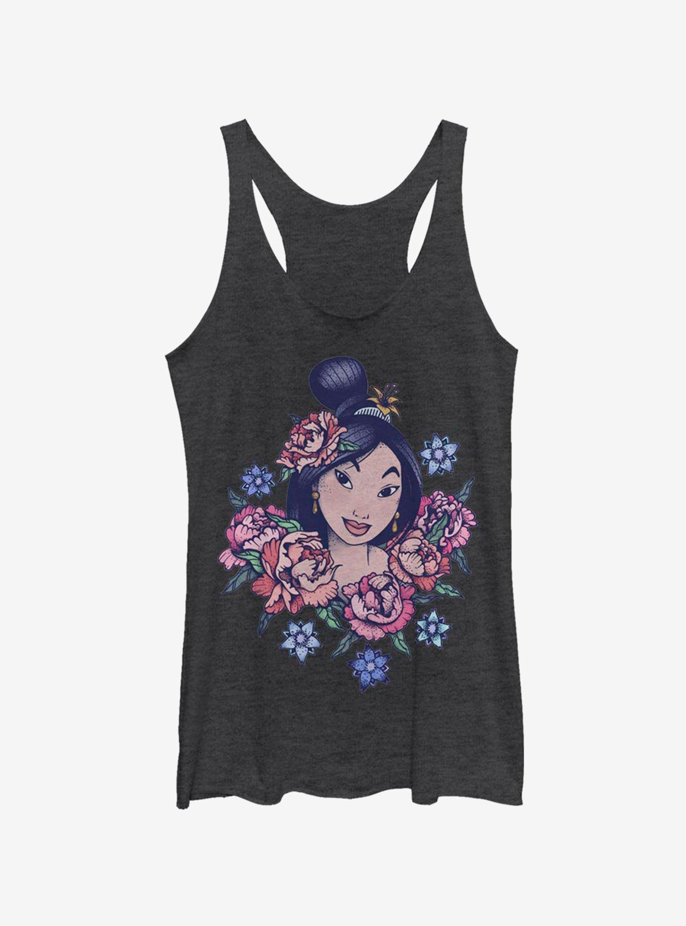 Disney Mulan Floral Warrior Womens Tank Top, , hi-res