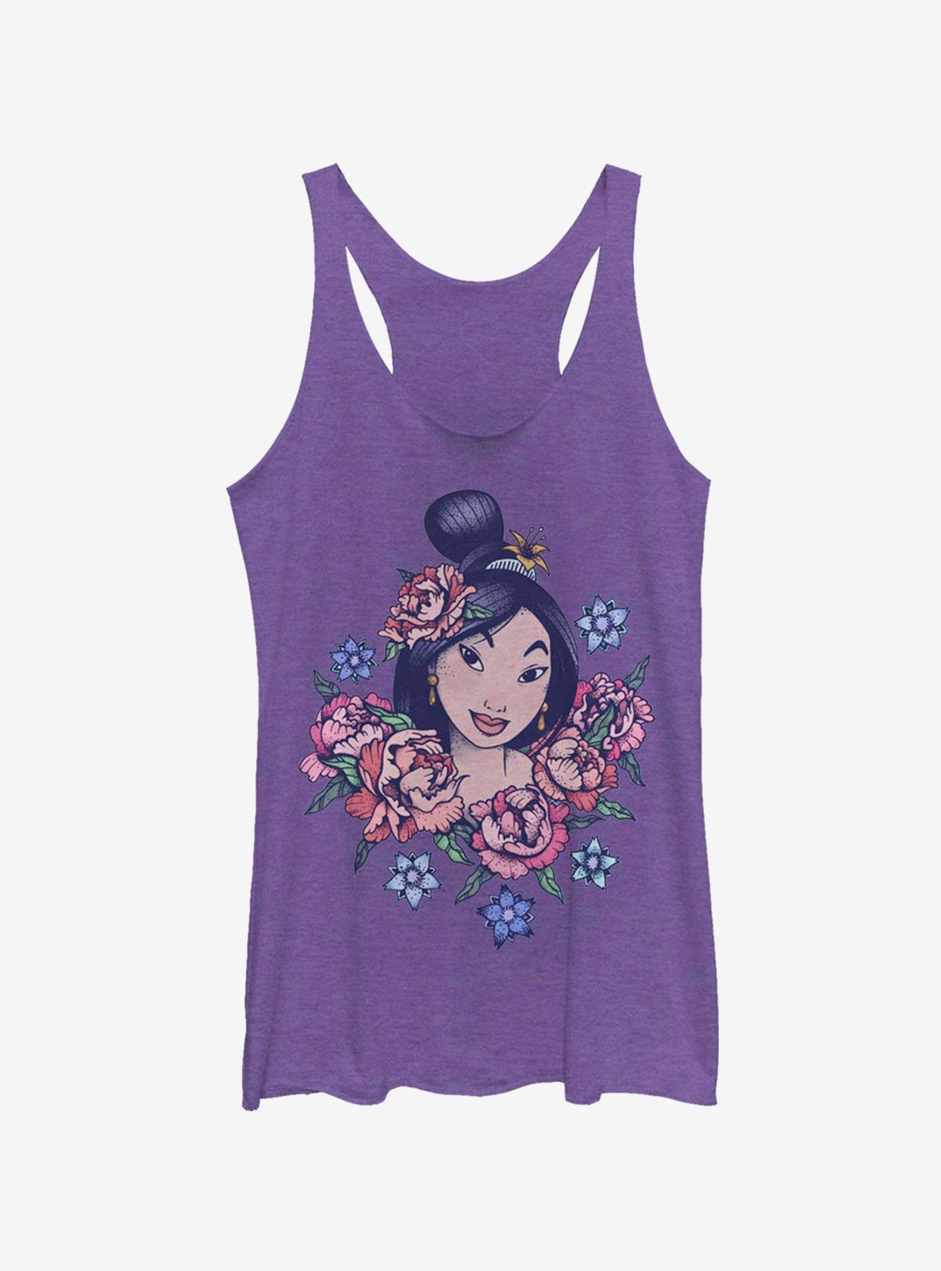 Disney Mulan Floral Warrior Womens Tank Top, , hi-res