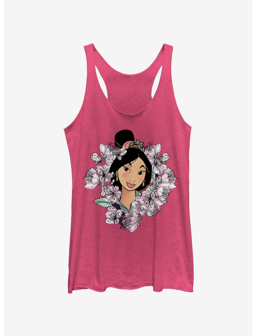 Disney Mulan Blossoms Womens Tank Top, PINK HTR, hi-res