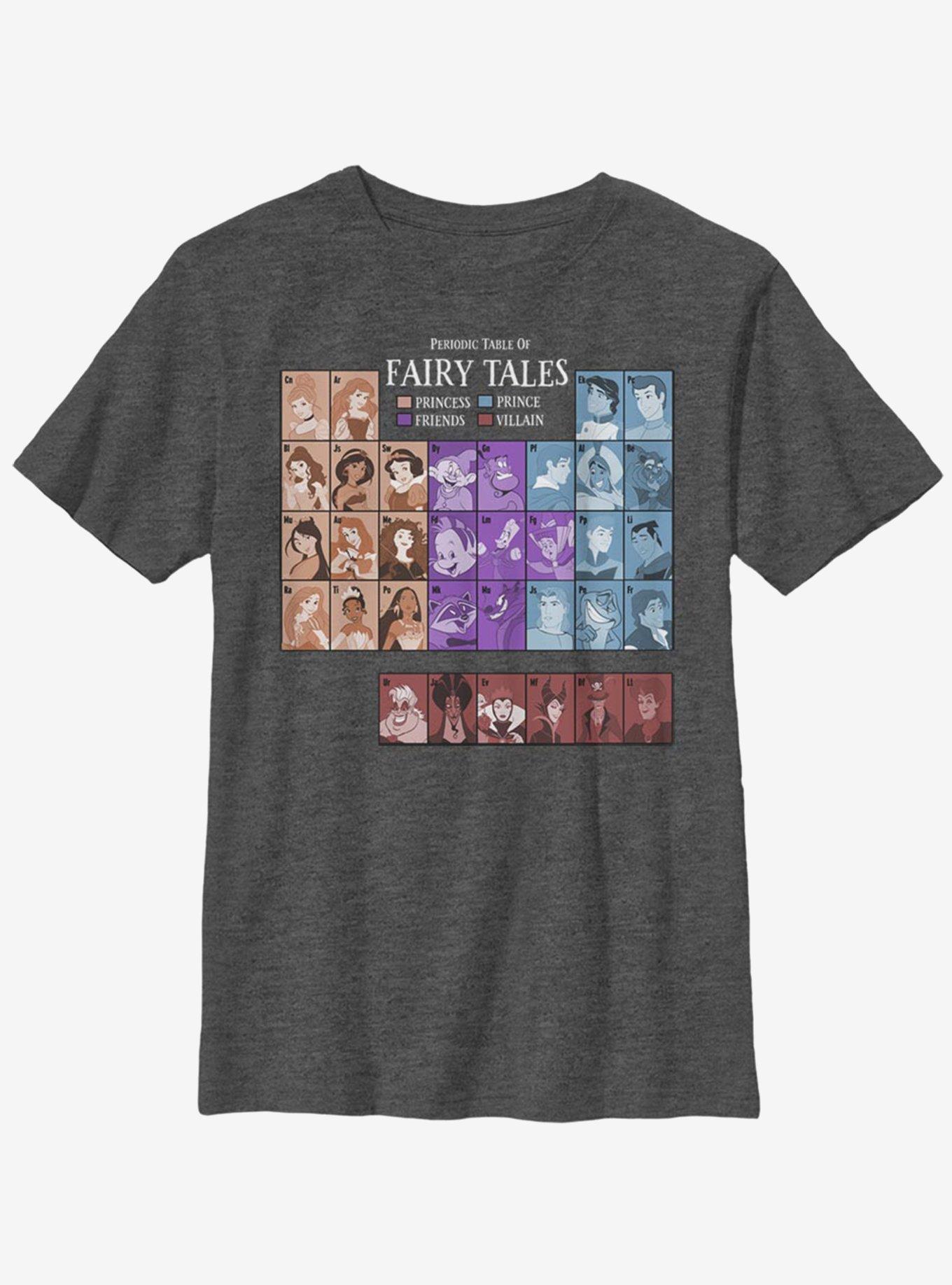 Disney Princesses Periodic Table Of Fairy Tales Youth T-Shirt, , hi-res