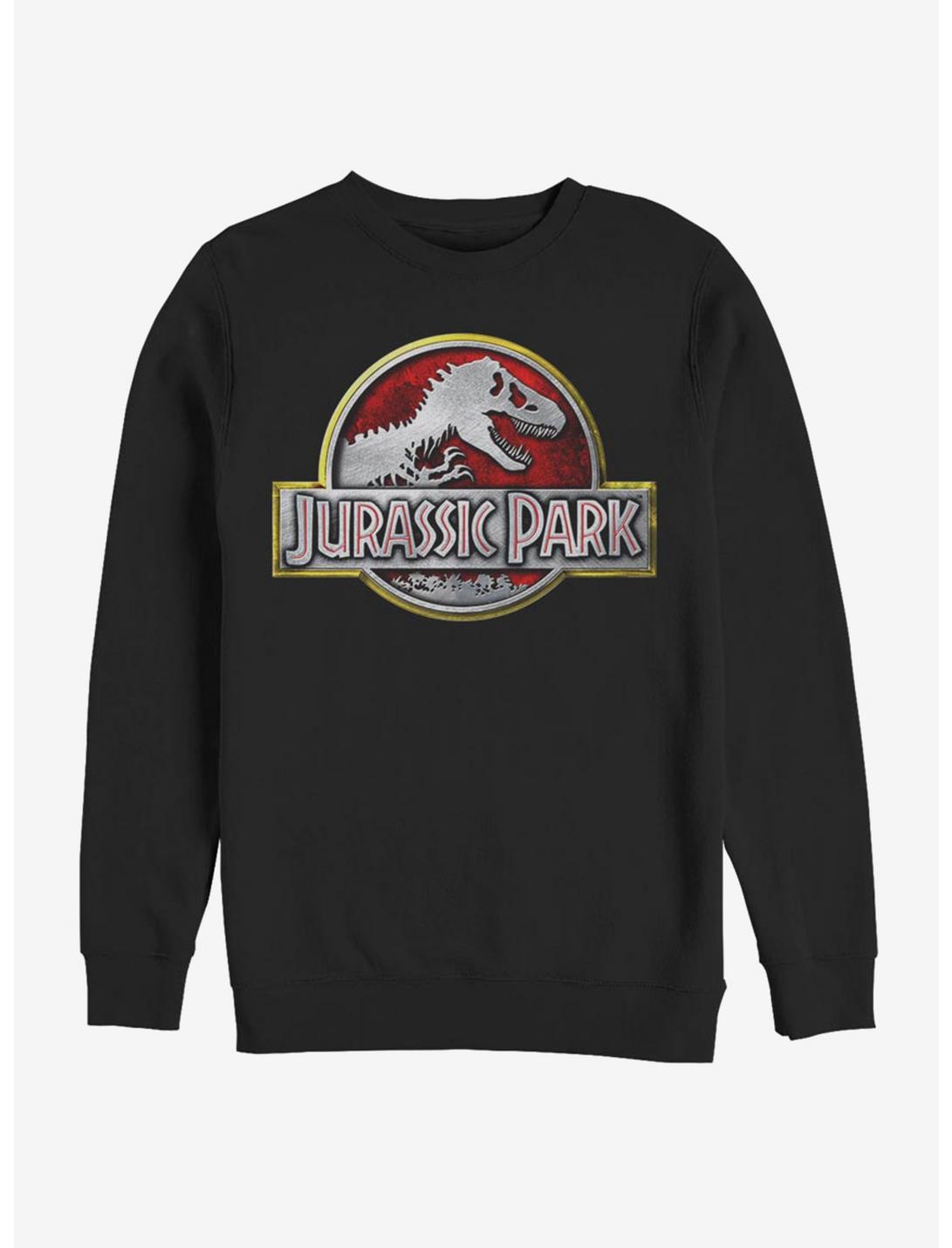 Jurassic Park Chrome Logo Sweatshirt, BLACK, hi-res