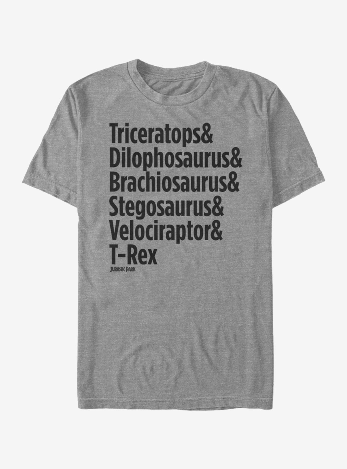 Jurassic Park Dinosaurs And T-Shirt, DRKGRY HTR, hi-res