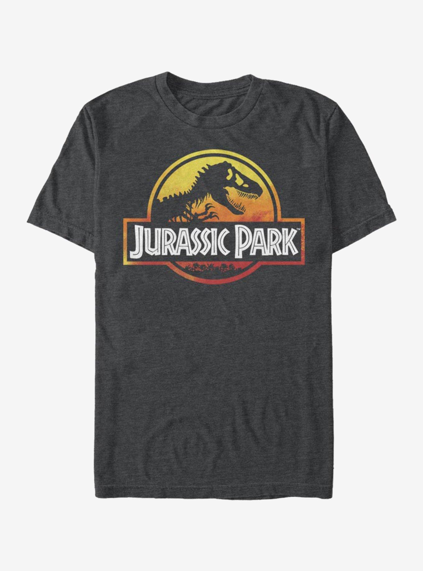 Jurassic Park Fire Logo T-Shirt, DARK CHAR, hi-res