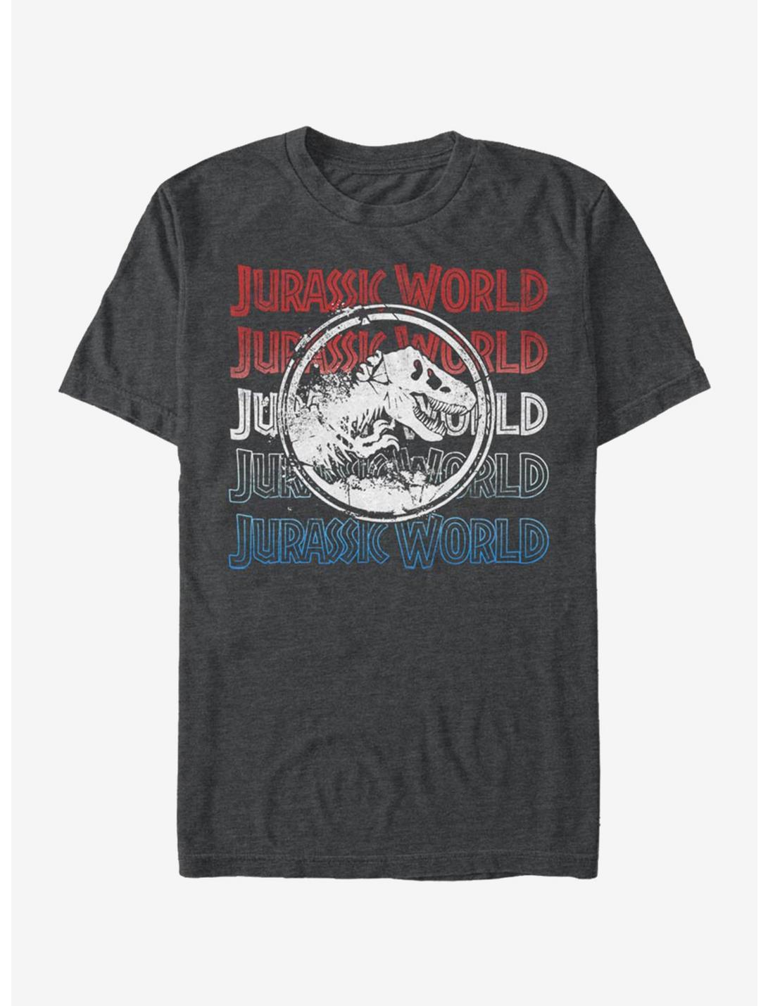 Jurassic World Logo Stack T-Shirt, DARK CHAR, hi-res