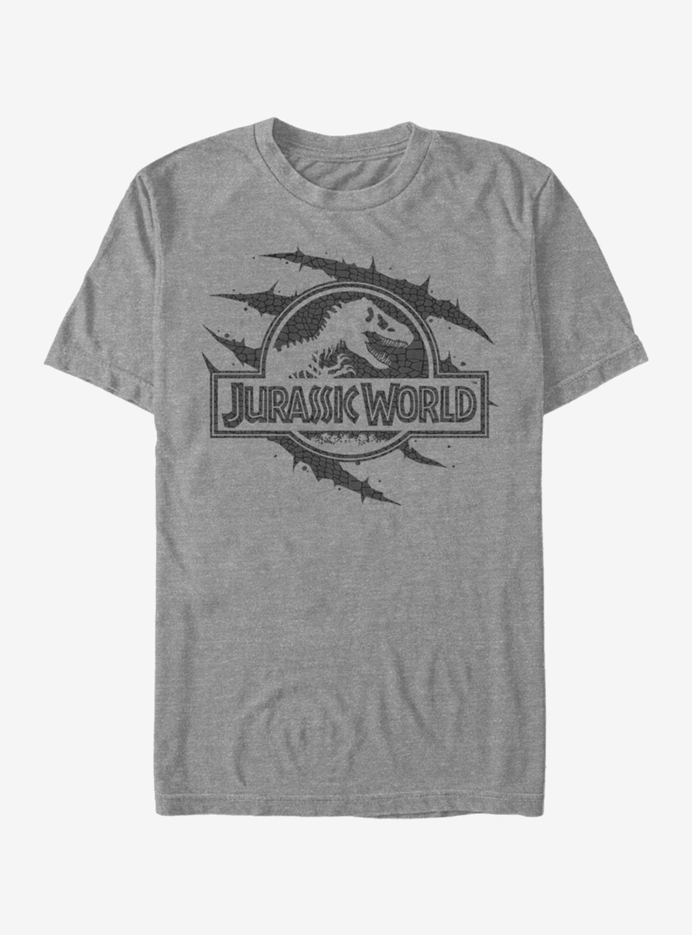 Jurassic World Logo Scale Slash T-Shirt, DRKGRY HTR, hi-res