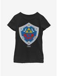Nintendo The Legend of Zelda: Link's Awakening Hylian Shield Youth Girls T-Shirt, BLACK, hi-res