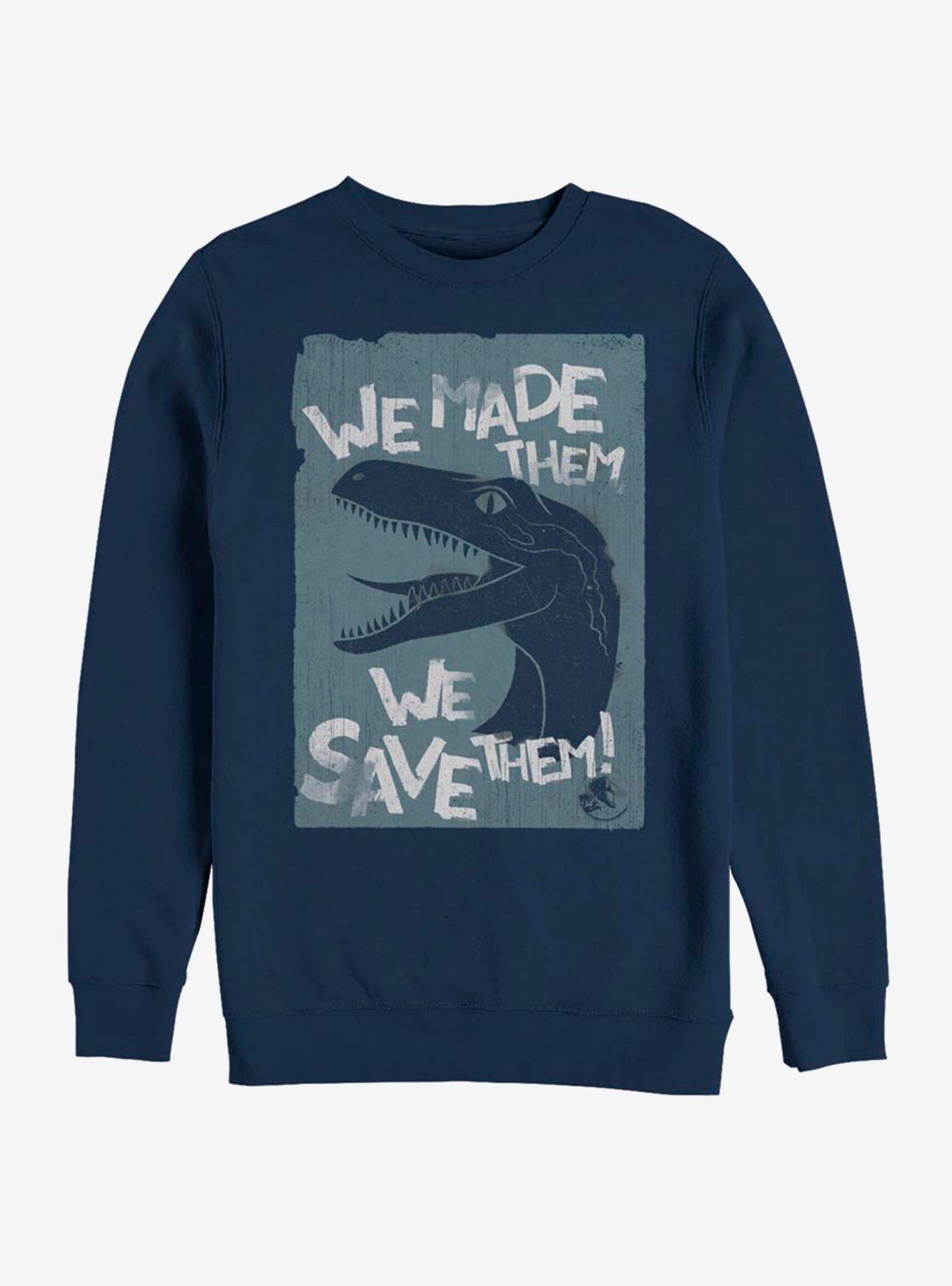 Jurassic World Save 'Em Sweatshirt, NAVY, hi-res