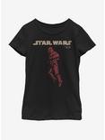 Star Wars The Rise Of Skywalker Jet Red Youth Girls T-Shirt, BLACK, hi-res