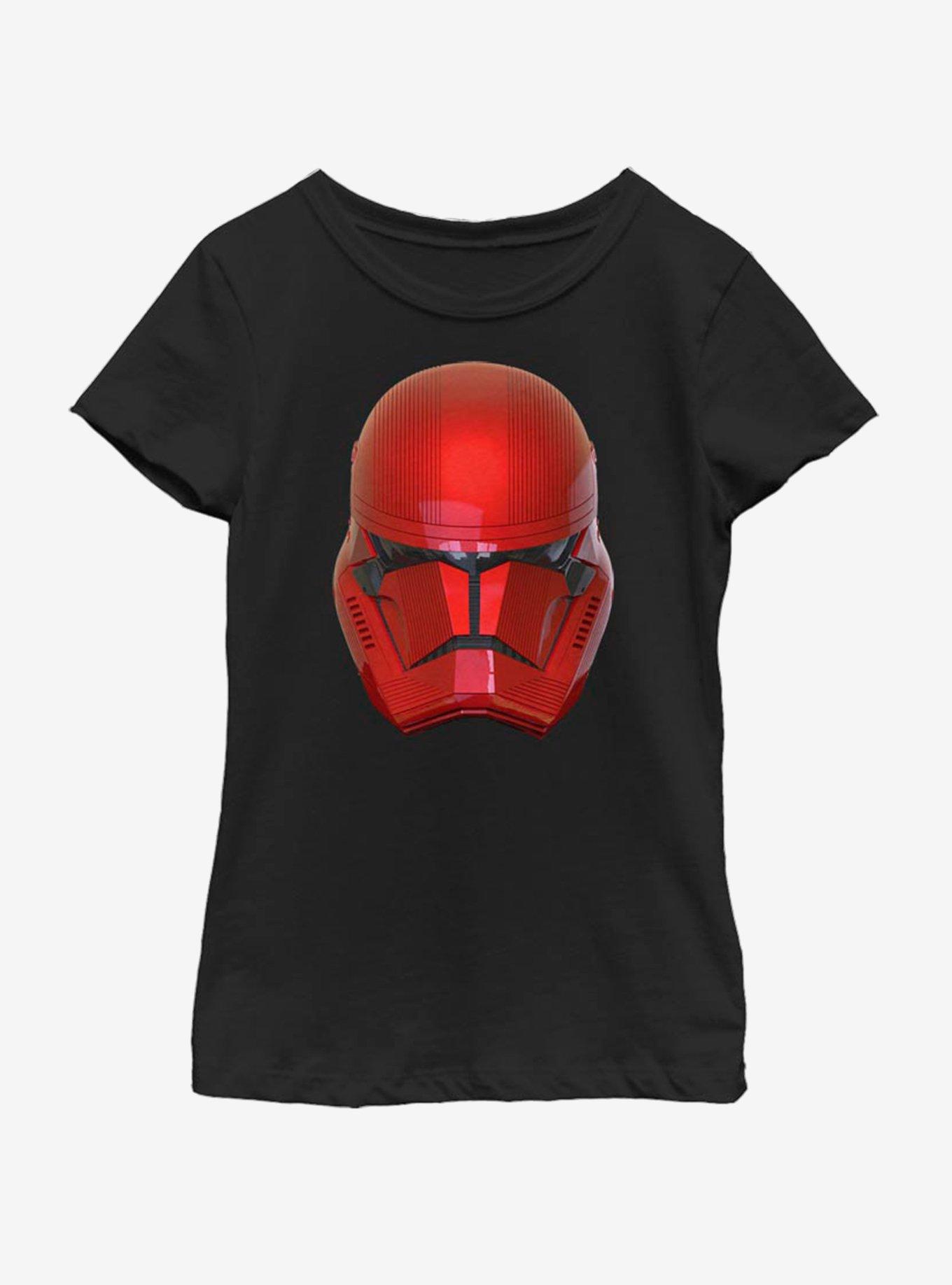 Star Wars The Rise Of Skywalker Red Helm Youth Girls T-Shirt, BLACK, hi-res