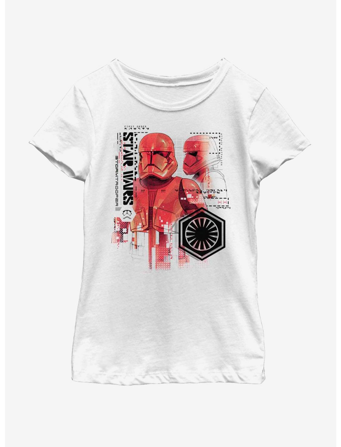 Star Wars The Rise Of Skywalker Red Trooper Schematic Youth Girls T-Shirt, WHITE, hi-res