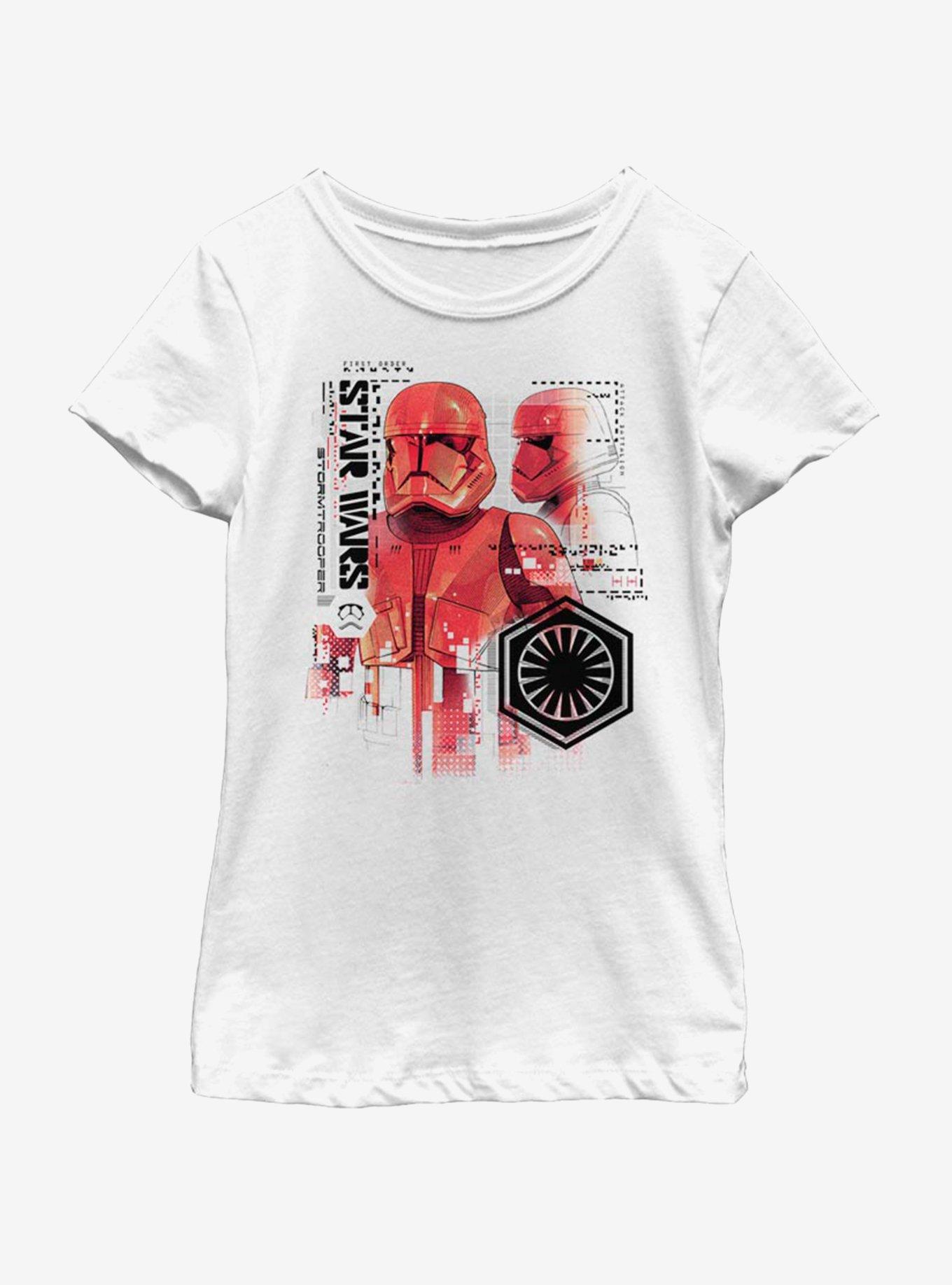 Star Wars The Rise Of Skywalker Red Trooper Schematic Youth Girls T-Shirt, , hi-res