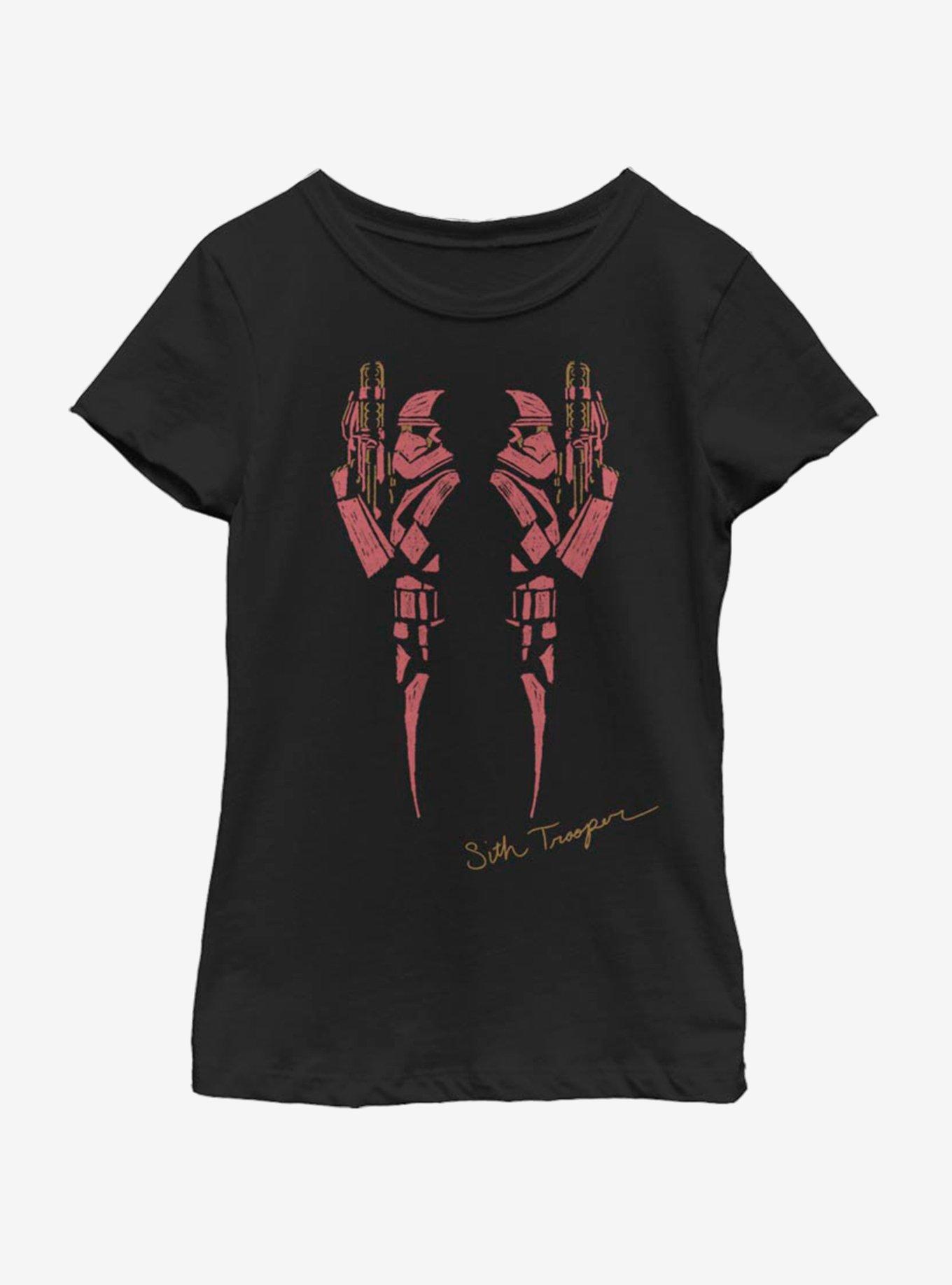 Star Wars The Rise Of Skywalker Red Trooper Youth Girls T-Shirt, BLACK, hi-res