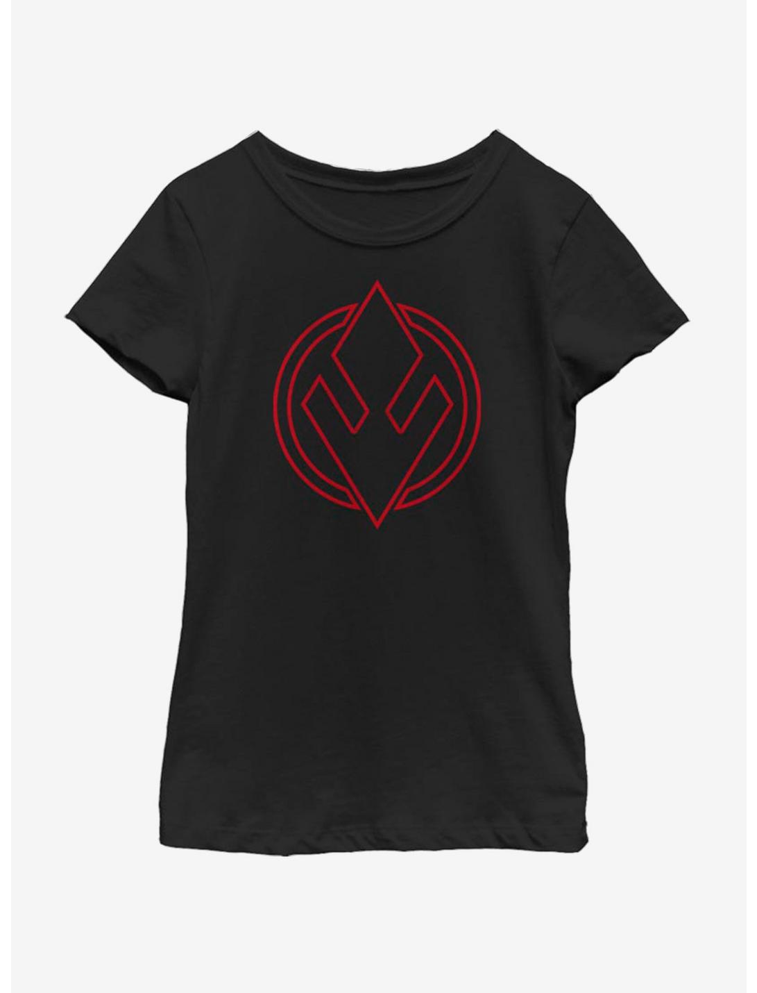 Star Wars The Rise Of Skywalker Sith Trooper Emblem Youth Girls T-Shirt, BLACK, hi-res