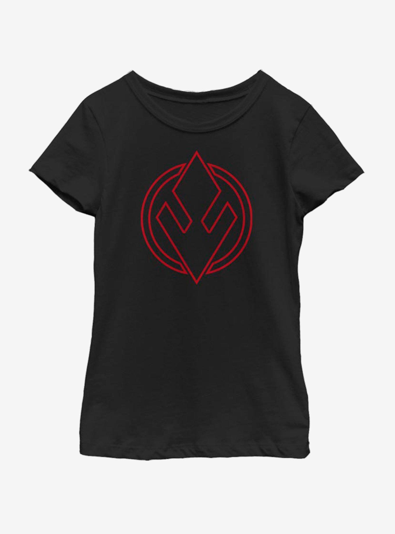 Star Wars The Rise Of Skywalker Sith Trooper Emblem Youth Girls T-Shirt, BLACK, hi-res