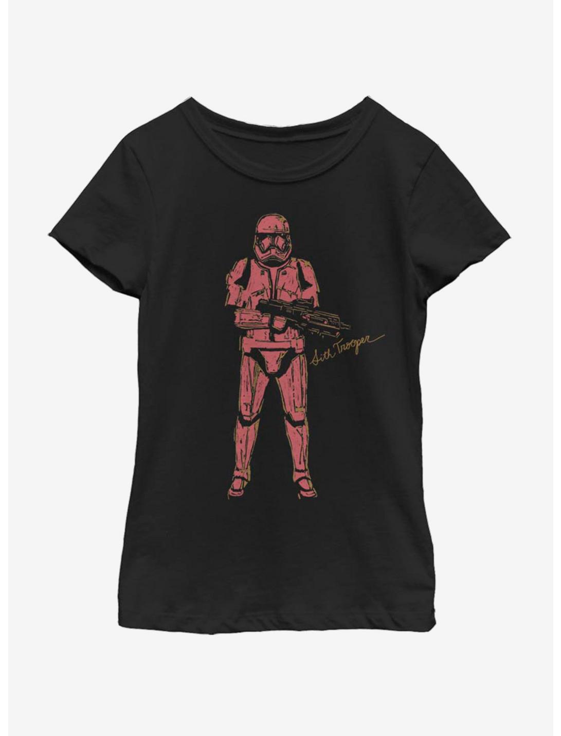 Star Wars The Rise Of Skywalker Red Trooper Youth Girls T-Shirt, BLACK, hi-res