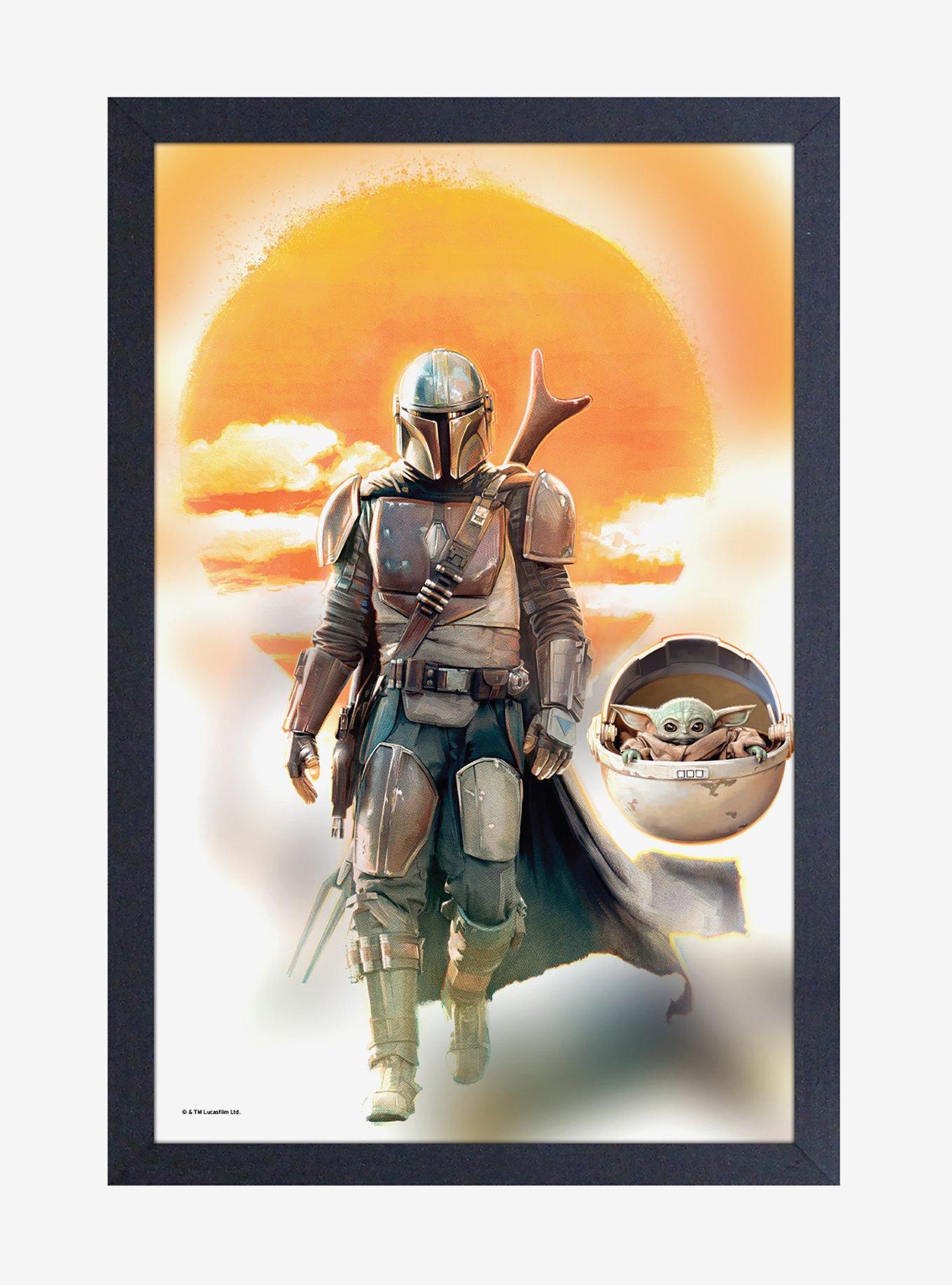 Star Wars The Mandalorian Mando & The Child Framed Poster, , hi-res