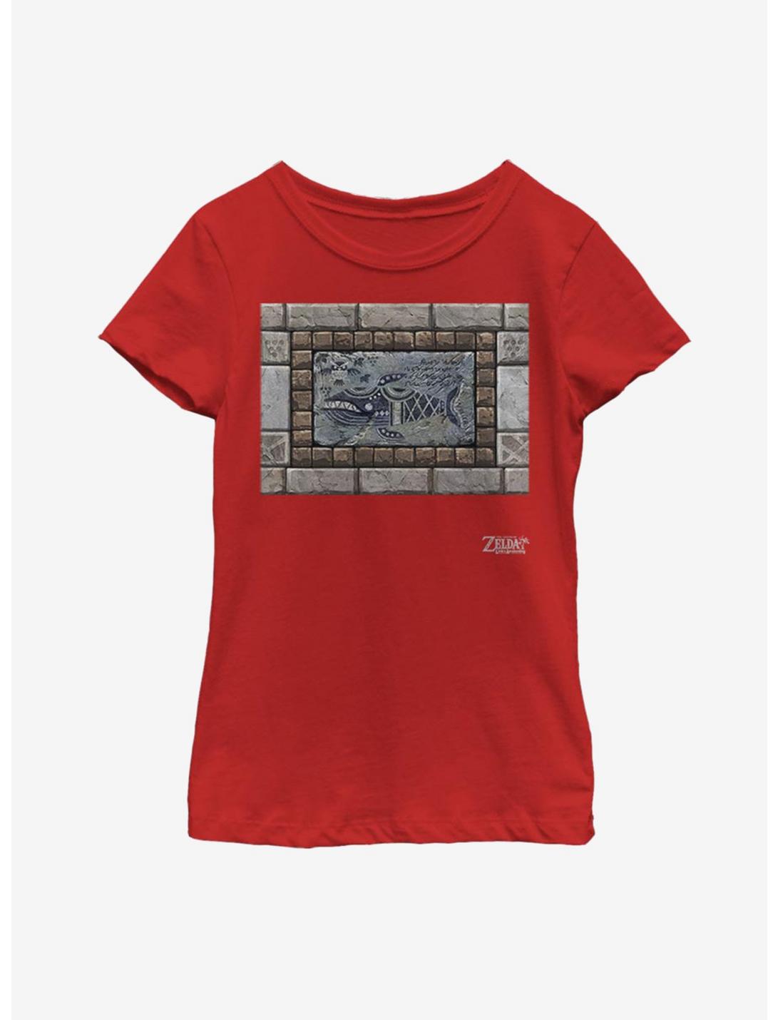 Nintendo The Legend of Zelda: Link's Awakening Whale Tablet Youth Girls T-Shirt, RED, hi-res